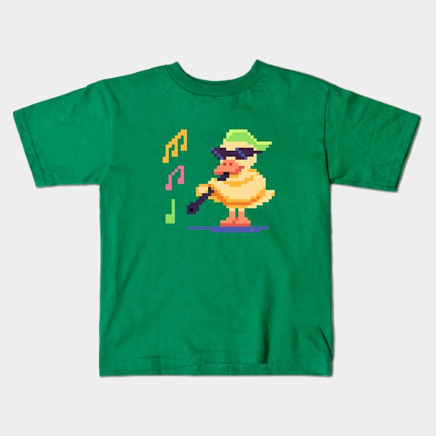 Musical Duck playing Oboe Kids T-Shirt by Hoda Hefzy 